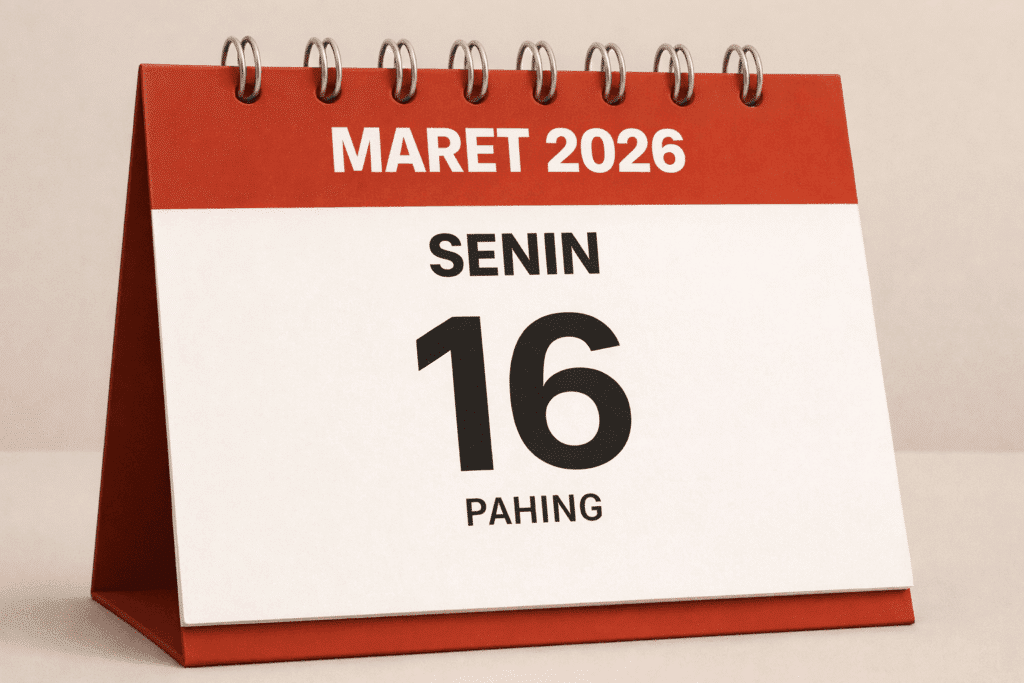 Kalender Jawa Senin Pahing 16 Maret 2026