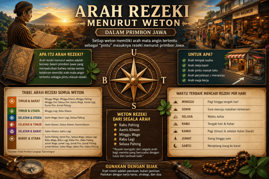 Arah Rezeki Menurut Weton dalam Primbon Jawa