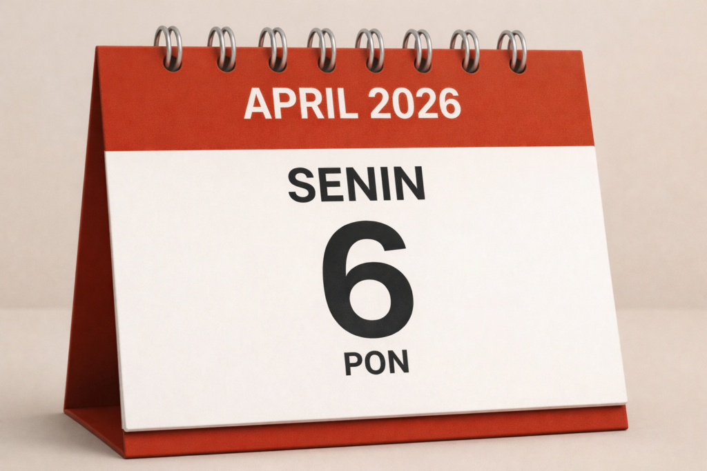 Tanggalan Jawa Senin Pon 6 April 2026 Wuku Sinta Neptu 11