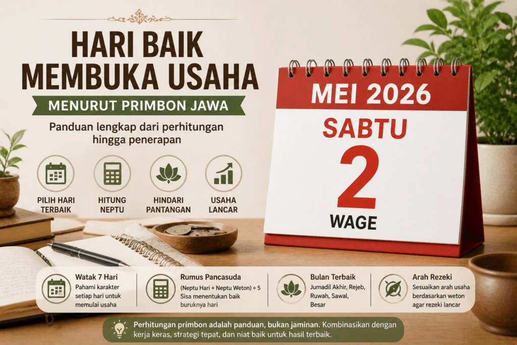 Hari Baik Membuka Usaha Menurut Primbon Jawa
