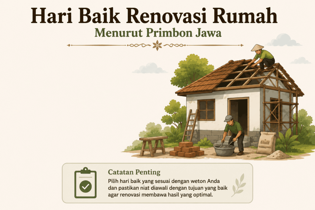 Hari Baik Renovasi Rumah Menurut Primbon Jawa