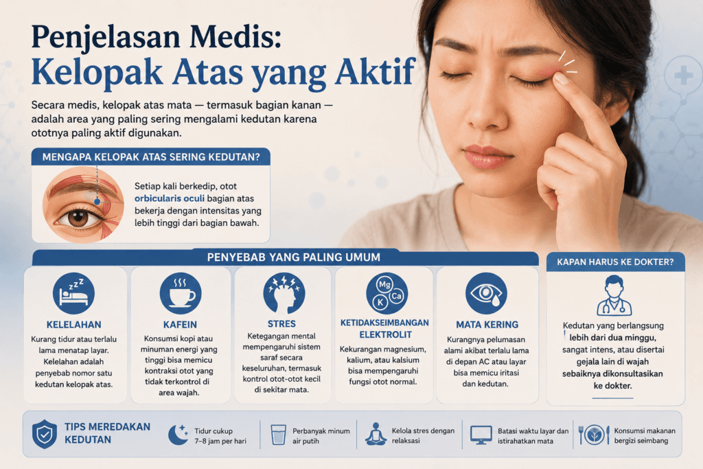 Penjelasan Medis Kelopak Mata Kanan Atas yang Aktif