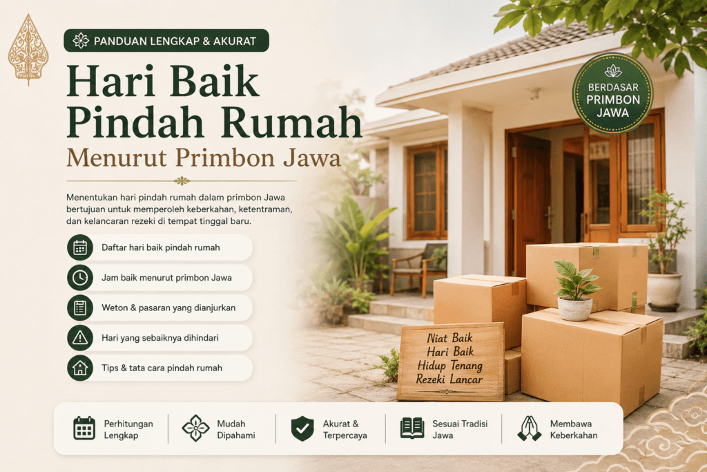 hari baik pindah rumah menurut primbon Jawa