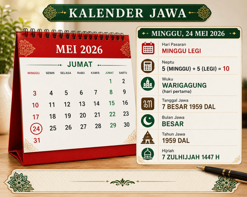 tanggalan jawa hari ini 24 mei 2026