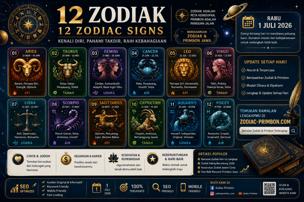 Ramalan Zodiak Hari Ini 1 Juli 2026
