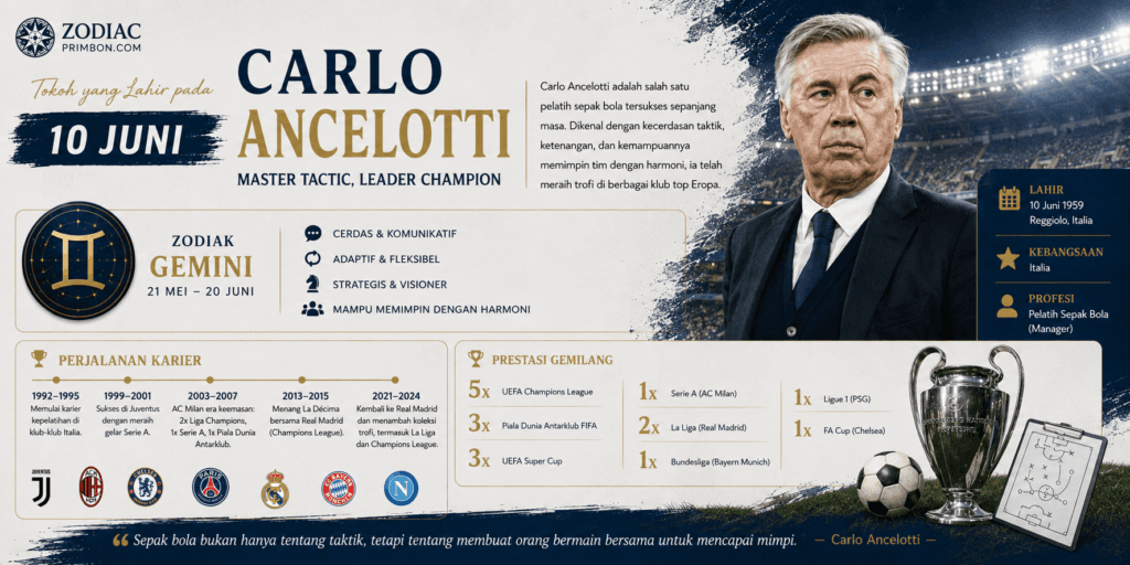 Tokoh yang Lahir pada 10 Juni Carlo Ancelotti