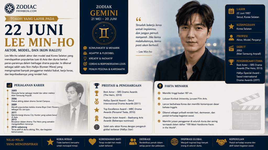 Tokoh yang Lahir pada 22 Juni Lee Min-ho