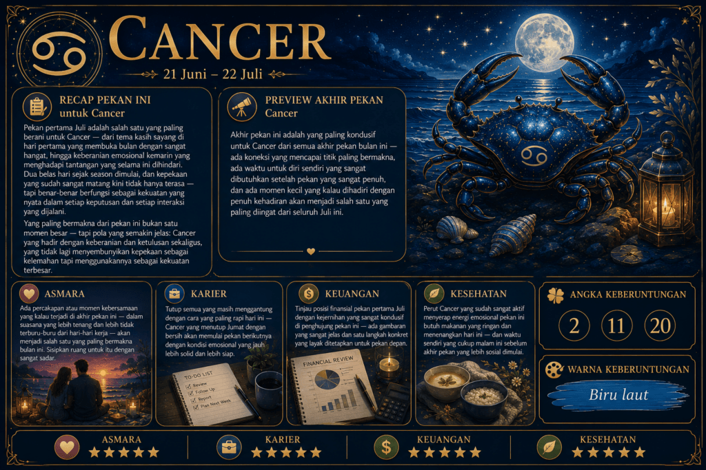 zodiak cancer hari ini jumat 3 juni 2026