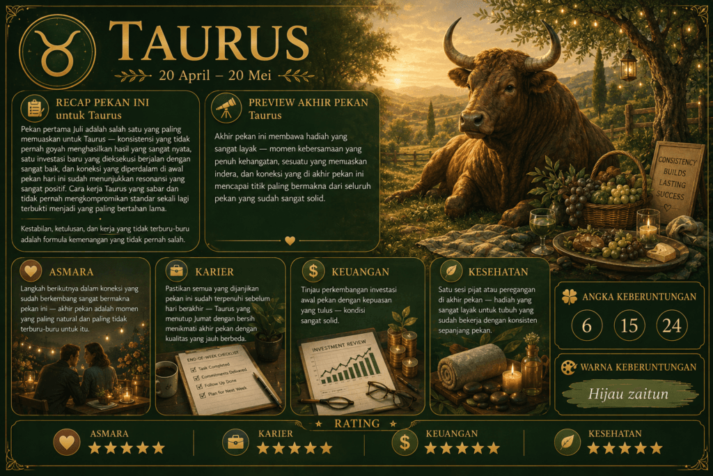 zodiak taurus hari ini jumat 3 juni 2026